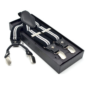 Pantalones de <span class=keywords><strong>traje</strong></span> de cuero PU y poliéster para <span class=keywords><strong>hombre</strong></span> con 4 clips de metal ajustables <span class=keywords><strong>Tirantes</strong></span> de cintura elástica - Product Image 4