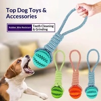 Jouet à mâcher pour chien, durable, en TPR et corde de coton, balle distributrice de friandises pour la bataille de la corde, interactive, résistant à la mastication, pour le nettoyage des dents, pour chiens de taille moyenne à grande