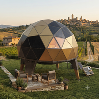 Capsule Spatiale Préfabriquée de Luxe à Double Pont Ovale avec Fenêtre Panoramique à 360°, Pod de Camping Modulaire en Aluminium, Hôtel Glamping Préfabriqué 1