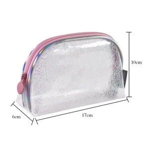 2026 Custom Shiny PVC Holographic National Multi-function Zipper Pouch Beauty <b>Makeup</b> Transparent Cosmetic <b>Bag</b> - Product Image 3