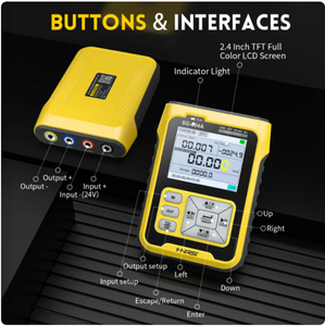 Calibrador de mini generador portátil multifuncional, transmisor de presión de resistencia de termopar de 4-20mA, 2 unidades - Product Image 3