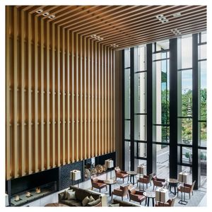 <span class=keywords><strong>Prima</strong></span> Tube profilé carré en aluminium Revêtement de film de décoration d'intérieur Carré en aluminium incurvé en grain de bois roulé - Product Image 3
