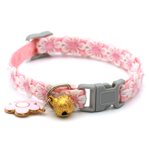 Elegant Ins Style Floral Polyester Dog & Cat Collar for <b>Small</b> Pets Cute Lace Design with <b>Bell</b> Charm 8 Colors - Product Image 3