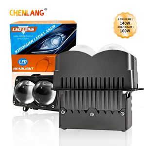 Luces LED para Automóvil Chenlang de 3.0 Pulgadas, Cuatro Lentes Planas de Corte, 12V 160W, Lente de Proyector Bi-LED, Dos Faros LED Láser Rectos H4 <span class=keywords><strong>H7</strong></span> - Product Image 1