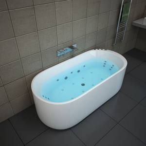 Baignoire spa moderne blanche en acrylique Bain tourbillon autoportant avec massage au jet d'eau pour deux personnes pour hôtels - Product Image 1