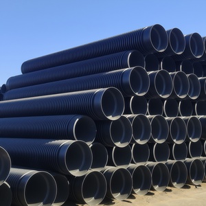 צינור HDPE דו-דופן גלי מחוזק פלדה SN8 למערכת ביוב עירונית, צינור ניקוז פוליאתילן - Product Image 1