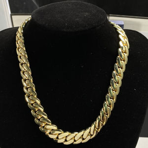 Collar de Cadena Cubana Grande de 20mm con Circones para Hombre Estilo Hip Hop Chapado en Oro Collar Grueso con Dije Joyería de Moda de Alta Calidad al por Mayor - Product Image 2