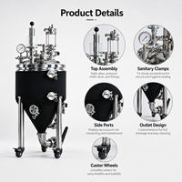 Cuve de Fermentation Sanitaire en Acier Inoxydable Poli Miroir pour l'Industrie Pharmaceutique et Biotechnologique