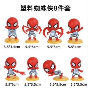 Adorno de PVC de Spider-Man para Decoración de Pasteles con Base, Estilo Adorable para Fiesta de Cumpleaños, Decoración de Mesa - Product Image 3