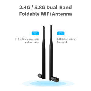 Antennes de communication quadri-bandes 2,4 GHz et 5 GHz en caoutchouc, antenne Wifi pliable avec connecteur SMA mâle - Product Image 5