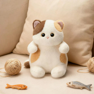Bobova Juguete <span class=keywords><strong>de</strong></span> Peluche <span class=keywords><strong>de</strong></span> Gato <span class=keywords><strong>de</strong></span> Tres Colores 40cm, <span class=keywords><strong>Súper</strong></span> Suave, Poliéster y Algodón PP, Bordado, Regalo para el Hogar - Product Image 2