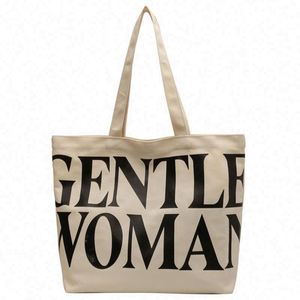 Large Capacity Letter All Seasons Canvas <b>Tote</b> Strap <b>Bag</b> Spring Summer Fashion Design Printed Pattern Single Shoulder Reusable - Product Image 1