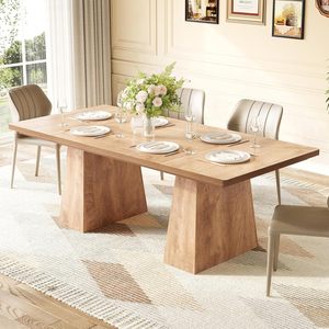Tavolo da Pranzo <span class=keywords><strong>in</strong></span> <span class=keywords><strong>Legno</strong></span> Rettangolare di Lusso Stile Moderno con <span class=keywords><strong>Gambe</strong></span> Robuste Personalizzabile - Product Image 4