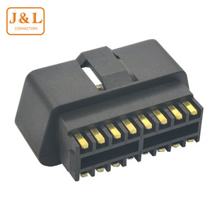 批发高级DIP 180黑色16针长体黄铜公车载诊断<span class=keywords><strong>2</strong></span>充电器适配器连接器汽车用镀金 - Product Image 2