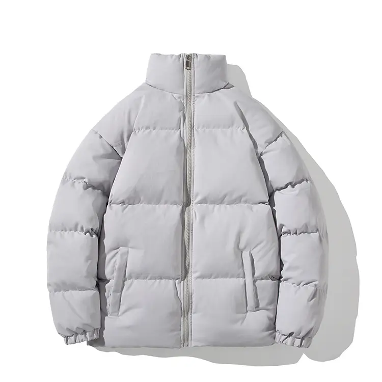 Özel kış balon ceket erkekler için standı yaka rahat dış giyim yüksek kaliteli mont yastıklı erkek ceket