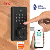 Serrure de porte intelligente numérique ANG Deadbolt compatible avec le sonnette WiFi Tuya, caméra de surveillance à loquet unique et contrôle à distance