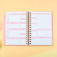 Planificateur en spirale d'expédition rapide avec support de boîte Planificateur mensuel hebdomadaire en papier de haute qualité personnalisé avec onglets Journal Agenda Notebook