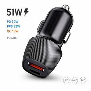 Cargador Rápido <span class=keywords><strong>para</strong></span> Auto <span class=keywords><strong>de</strong></span> 38W, QC3.0, PD30W, Tipo-C, Mini, con Protección OVP, OCP y OTP - Product Image 1