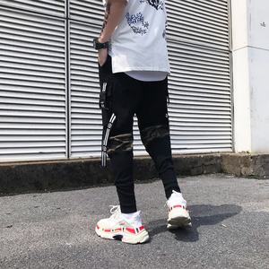 Pantalon de jogging slim en coton pour homme, style streetwear, camouflage patchwork, multi-poches avec bandes, nouvelle collection, vente en gros - Product Image 4