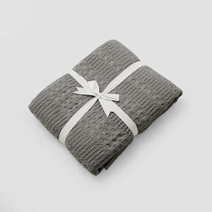 Couverture de <span class=keywords><strong>lit</strong></span> en fibre de bambou et coton, couleur unie, motif gaufré, douce, pour la sieste – Vente en gros à prix abordable - Product Image 2