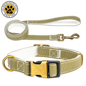 SinSky profesional al por mayor al aire libre ajustable lindo Rosa lienzo Mini perro Collar y correa conjunto con hebilla de metal de bronce - Product Image 3