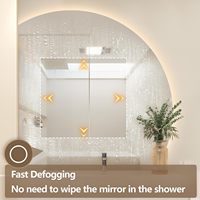 CF Personnaliser Demi Lune Dimmable Anti-Buée Mur Vanité Maquillage Led Bain Miroir Décor Smart LED Salle De Bains Miroir avec Contrôle Tactile