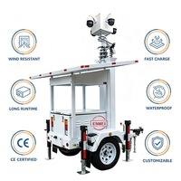Remorque mobile de surveillance solaire avec mât télescopique de 6 m pour la sécurité des chantiers de construction