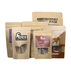 Personalized Eco Friendly Brown Bolsas De Papel Vellum Food Grade Craft Kraft Paper Packing Bags With Custom Logo Print