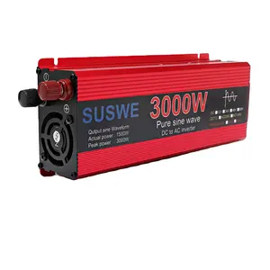 SWSUE inverter gelombang sinus murni, 12V 24V DC ke AC 110V 220V 1000w 2000w 3000w konverter tegangan daya