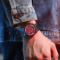 Reloj Original 3D Oficial Sha Rinn Gann con Personajes de Dibujos Animados Uchiha Madara Giratorios, Relojes de Cuarzo Resistentes al Agua con Rotación de 360 Grados