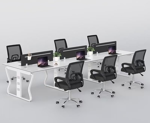 Thiết kế Hiện Đại Văn phòng điều hành Bàn thiết lập với phân vùng màn hình tùy chỉnh đơn giản 4 chỗ ngồi nội thất văn phòng - Product Image 5