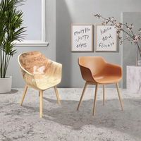 Chaise de salle à manger moderne en bois d'eucalyptus courbé pour la maison et le bureau