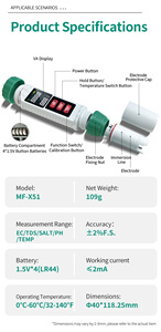 Testeur d'eau numérique 5 en 1 <span class=keywords><strong>PH</strong></span> mètre de haute précision <span class=keywords><strong>PH</strong></span> TDS EC TEMP SALT Test Pen avec sonde haute sensibilité pour aquarium - Product Image 3