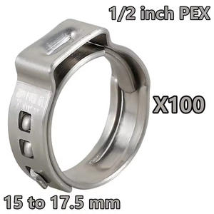 Abrazaderas de un solo oído de metal pulido de 100 piezas para mangueras hidráulicas y de combustible, clips en O para piezas de automóvil, anillos de sujeción de un solo oído para tuberías - Product Image 2