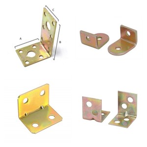 Support d'angle <span class=keywords><strong>en</strong></span> <span class=keywords><strong>acier</strong></span> <span class=keywords><strong>galvanisé</strong></span> A-058, 120 degrés, jaune, pour connecteur de bois, type égal, conforme aux normes ASTM, ANSI, JIS - Product Image 1