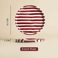 Ensemble de tasses à café et soucoupes en porcelaine sous glaçure peintes à la main, couleur bordeaux, avec logo personnalisé, pour le petit-déjeuner et le thé de l'après-midi