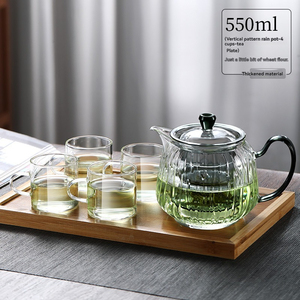 Tetera de vidrio de borosilicato de alta resistencia para el hogar, juego de teteras engrosadas resistentes a altas temperaturas y a la humedad. - Product Image 3