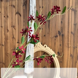 Decoración de Boda con Flores de Plástico Suave Hechas a Mano en Rojo con Diseño de Rosa para Salón - Product Image 6