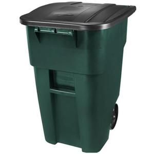 Bidone per Rifiuti Brute 189,3 L Verde con Coperchio Nero e Ruote per Uso Esterno - Product Image 1