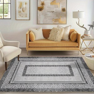Tappeto Nordico per Soggiorno, Resistente alle Macchie, Facile da Pulire, in Velluto Cristallo con Motivo Geometrico, Grande Area Quadrata per Divano e Tavolino - Product Image 4