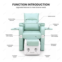 Chaise de massage des pieds en promotion, lit de pédicure pour salon de spa, fauteuil inclinable électrique avec accoudoirs pour manucure, pédicure et nail art