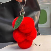 Porte-clés Pompon en Peluche Doux et Moelleux en Forme de Raisin, Breloque de Sac Mignonne, Jouet Pompon Doux, Porte-clés pour Clés de Voiture