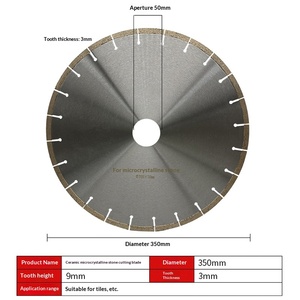 Disco de corte de cerámica Microlite para azulejos, cuarzo, piedra artificial, ladrillo vitrificado 350*50 con acabado CrN, hoja de sierra de diamante <span class=keywords><strong>PC</strong></span> para soldadura. - Product Image 4