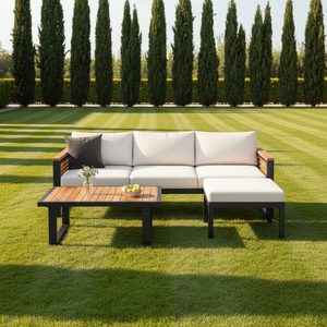 Ensemble <span class=keywords><strong>de</strong></span> <span class=keywords><strong>salon</strong></span> <span class=keywords><strong>de</strong></span> <span class=keywords><strong>jardin</strong></span> industriel nordique avec canapé en <span class=keywords><strong>bois</strong></span> <span class=keywords><strong>noir</strong></span> <span class=keywords><strong>et</strong></span> lattes en <span class=keywords><strong>bois</strong></span> composite, résistant aux intempéries, pour villa - Product Image 3