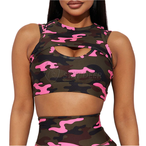 Women High for Sports Bra Breathable Moisture Wicking Gym & Yoga <b>Leopard</b> Print Eco-Friendly Simple OEM/ODM - Product Image 1