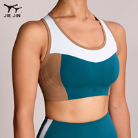 Soutien-gorge de sport JIEJIN OEM ODM, sans couture, respirant, push-up, maintien élevé, avec trou dans le dos