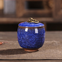 MSH Portable Ice Crack Glaze Céramique Argile Violette Petit Pot à Thé Pot à Poudre