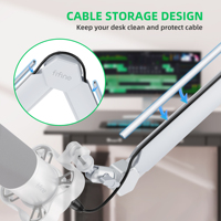 Support de microphone de bureau professionnel BM66 en alliage d'aluminium réglable, rotatif à 360°, avec pince de 20-60 mm et bras articulé flexible