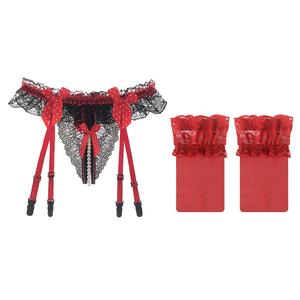 Femmes Ultra-Mince Sexy Ouvert-Entrejambe Perle Jarretière <span class=keywords><strong>Bas</strong></span> avec Dentelle Jarretière Chaussettes <span class=keywords><strong>Costume</strong></span> Lumière Contrôle Niveau Lingerie - Product Image 6