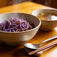 Cold Mixed Purple Sweet Potato Udon Salad Noodles Restaurant Grade Instant Cooked Bulk Pack Sugar-Free & Low-Salt